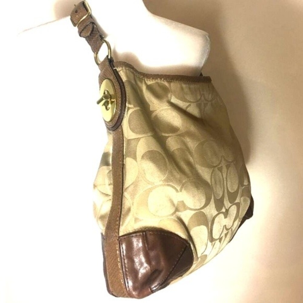 COACH Logo Shoulder Hobo Purse Leather Poc… - Picture 4 of 7